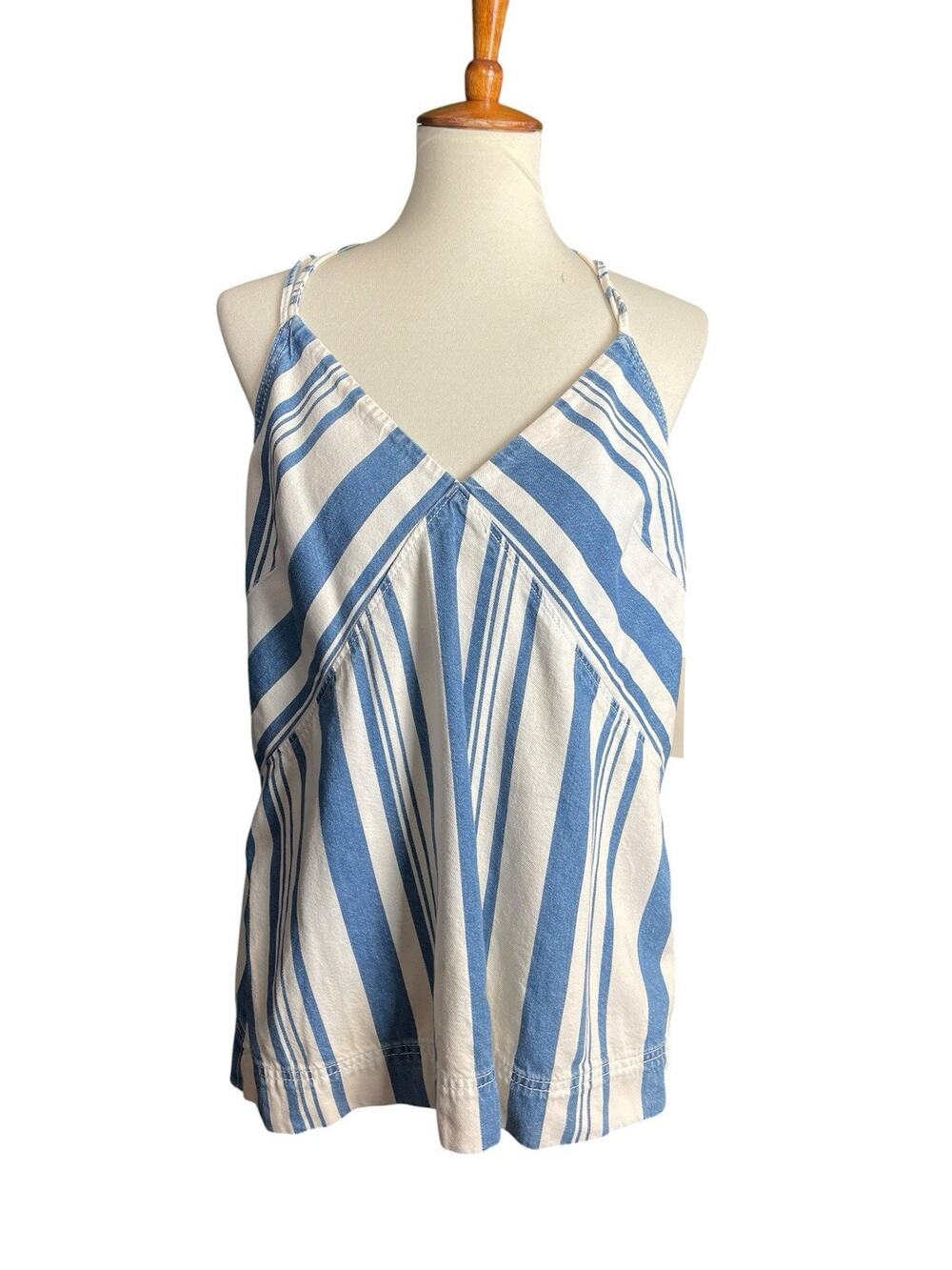 Universal Thread Women’s Striped Denim Tank Top Size Large NWT